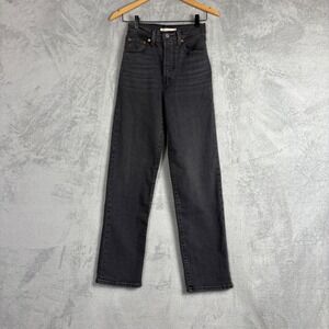 Levis Ribcage Straight Ultra High Rise Jeans Washed Black 25 79078-0015